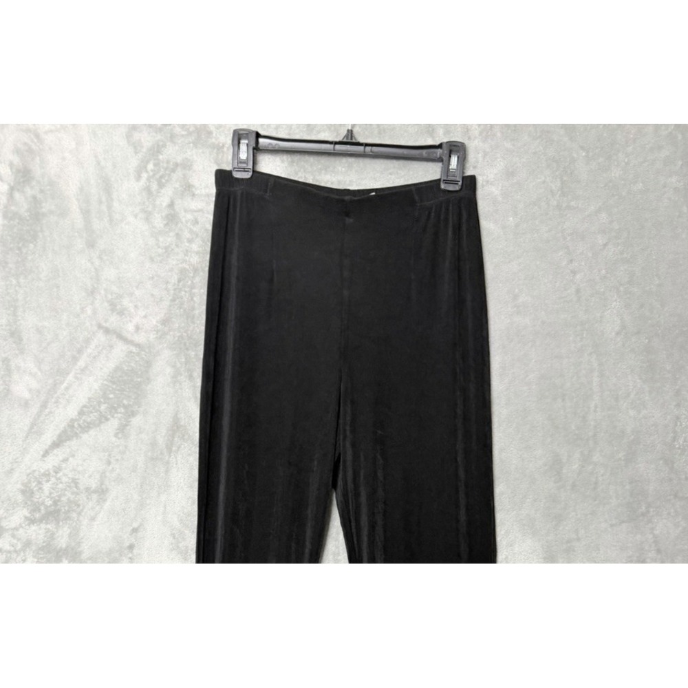 CHICOS TRAVELERS Size 1 Medium Black Slinky Pants Elastic Waist Pull On - Picture 2 of 4